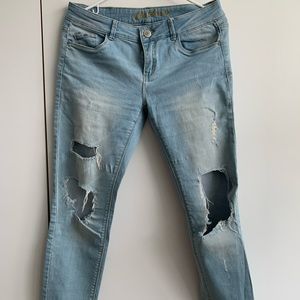 Denim Basic Ripped skinny Jeans low waist | Sizen28